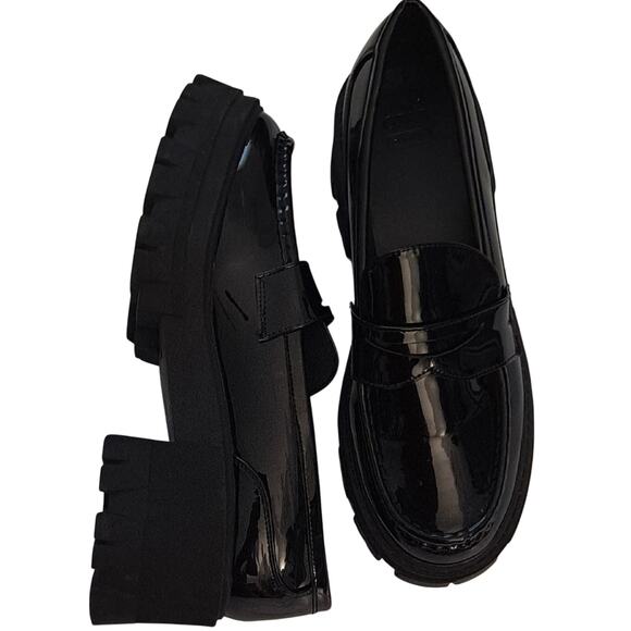 ASOS Black Platform Loafers Sz 10  Chunky sole - Picture 9 of 9